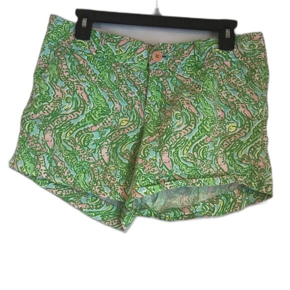 Lilly Pulitzer Callahan Shorts Women's Size 6 Chomp Chomp Alligator Pink & Green - Picture 13 of 13